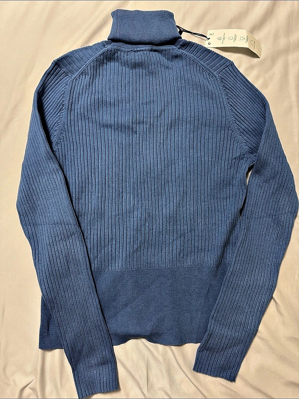 Zara Ribbed Turtleneck Sweater in Blue Size Medium NWT
